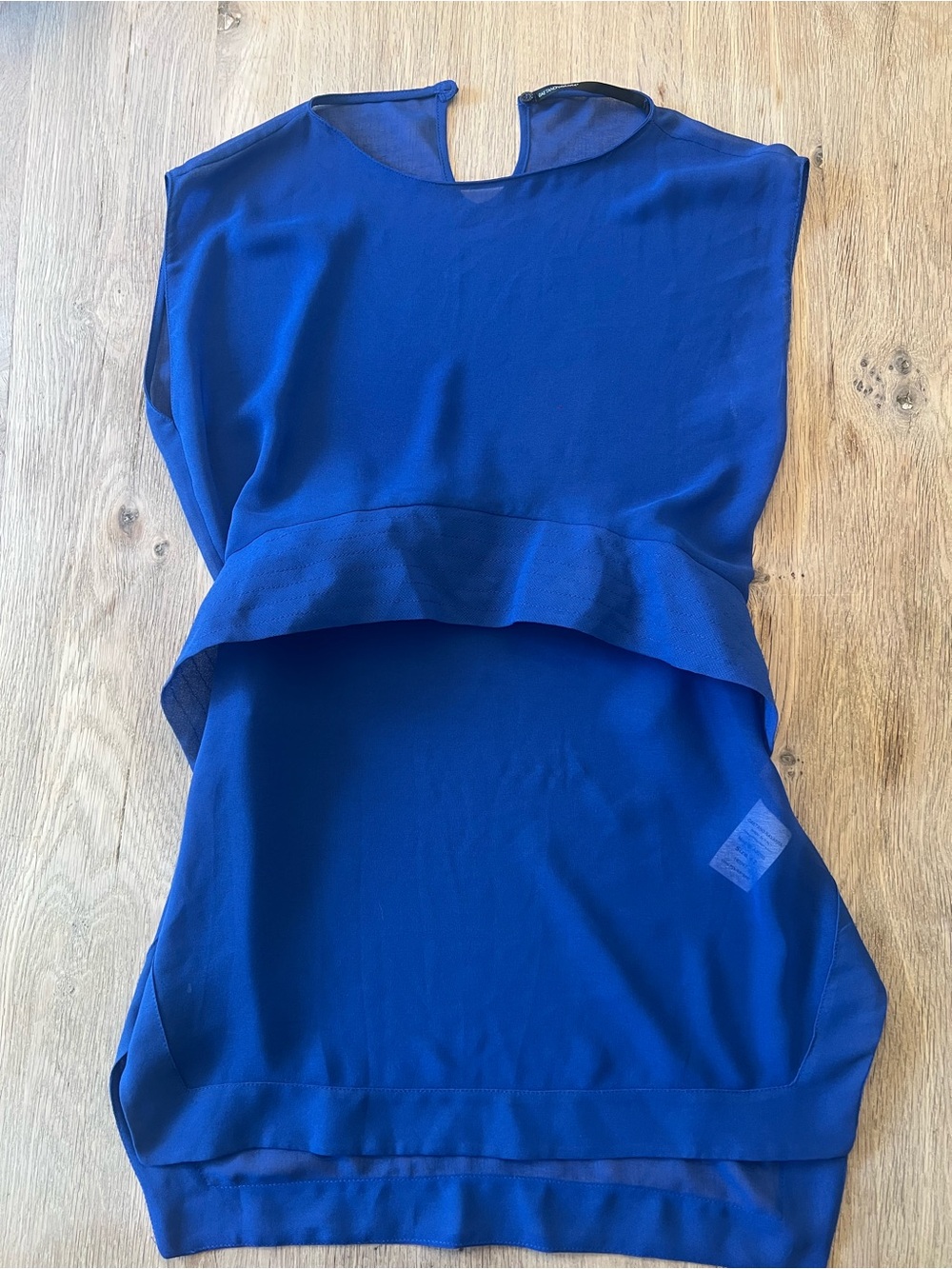 Sample Piece Gaetano Navarra Sheer Blue Layered Designer Dress Made in Italy